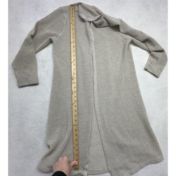EILEEN FISHER Cardigan Womens Small Italian Yarn Sweater Open Front Beige - Picture 7 of 8